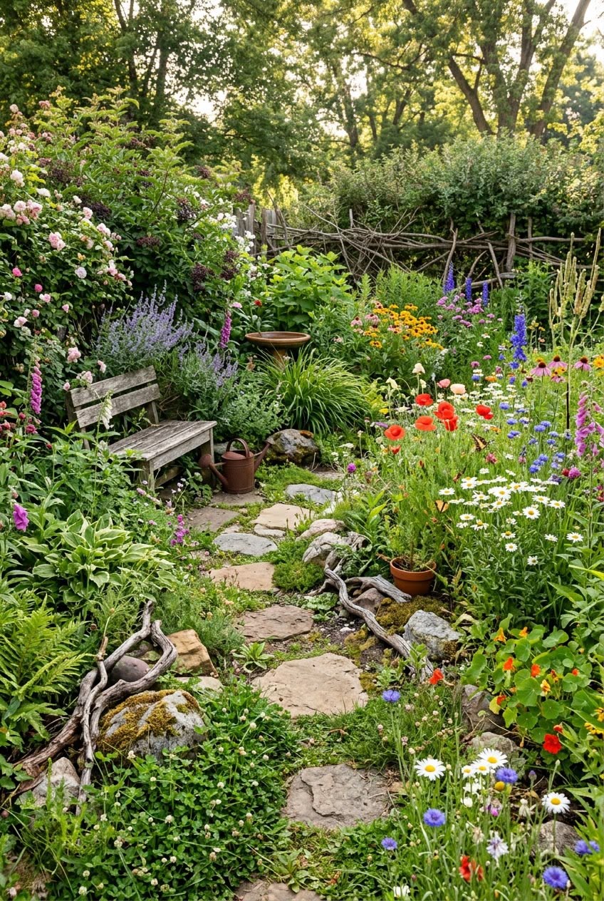 Cottage garden border